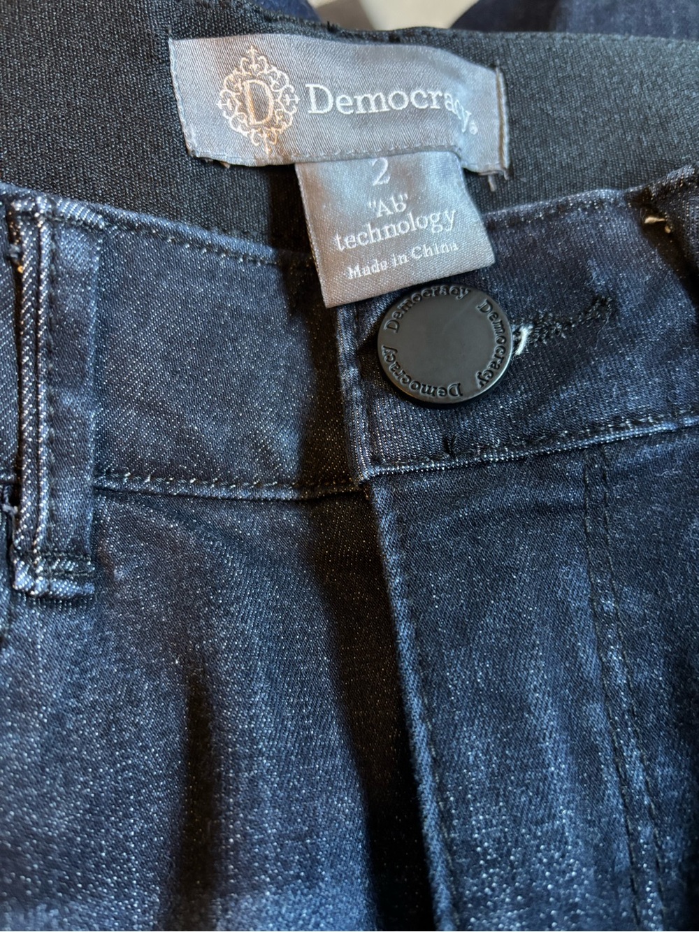 Democracy AB Tech Women’s Dark Blue Utility Jeans Sz 2 Crop Raw Hem - Picture 4 of 8